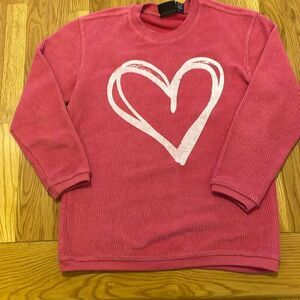 Pink Lily Valentine’s Day Heart Corded Sweatshirt